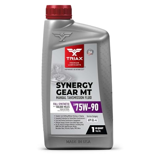 TRIAX Synergy Gear MT 75W-90 GL-4 (MT-90); Full Synthetic Manual Trans Fluid; Smooth Shifting; No Sticking, Slipping, Vibration, or Shudder; Yellow Metal Safe (1 Quart)