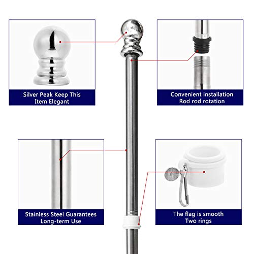 Set de Mastro de Bandeira 6 Pack 1.8M Mastro de Aço Inoxidável Com Suporte E Fivelas