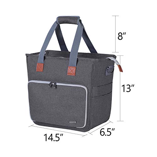 Luxja Knitting Bag With Shoulder Straps, Yarn Bag For Carrying Projects, Knitting Needles, Crochet Hooks And Other Accessories, Gray #TOP5