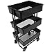 Odoukey Rolling Utility Cart, Doll House Storage Trolley Cart 3 -Tier -Küchen -Badezimmerregal mit Rädern Mobile Regale, Lagerwagen
