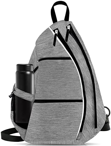 Pickleball Bag, Tennis Bag with Dual Racquet Holder, Waterproof Durable Tennis Racket Bag, Tennis Backpack Large Storage for Holds Tennis Balls,Badminton,Squash Racket,Tennis Gifts for Women/Men(Grey）