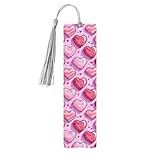 Pink Candy Heart Double-Sided Printed Wooden Bookmark, A Gift Suitable for Both Men and Women, Including Magazines, Notebooks, Diaries, Manuals, Planners, Etc