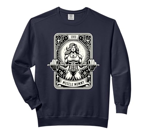 Fitness Workout Tarot Card Muscle Gym Mommy Women Girl Comfort Colors Adult Sweatshirt