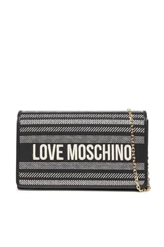 Love Moschino BORSA CANVAS NERO+PU NERO
