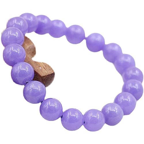 Bracelet jade lavande pour femmes avec perles naturelles de calcédoine violette 8mm