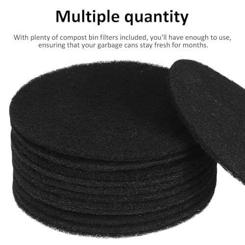 Filtros de carbón activado para cubos de compost, algodón redondo multiusos, 12 unidades 8
