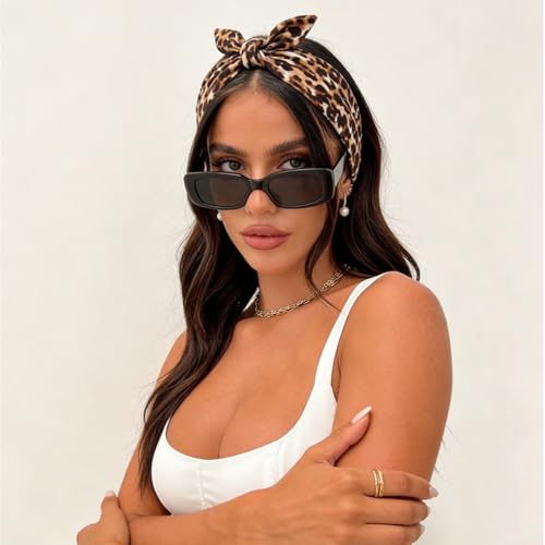 Image of DRESHOW 6 PCS Adjustable Headbands for Women Knotted Headbands Elastic Non-Slip Fashion Hair Bands for Workout Sports Running Yoga