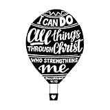 Handschrift: Ich kann alles durch Christus tun Wandaufkleber aus Papier 50.4x79cm Mehrere Farbauswahl Schwarz