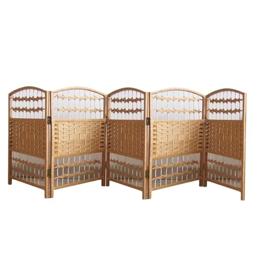 Schermo divisorio corto, schermo pieghevole a 4/5/6 pannelli, design cavo in alto e in basso, for studio camera da letto scuola materna(Brown,50x30cm-5panel)