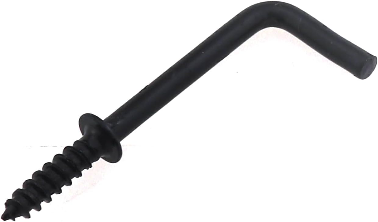 40PCS 1 Inch Black Screw in L Shape Metal Hook Industrial Hardware Right Angle Medal Hook Suitable for Timber Wall Ceilings image 3