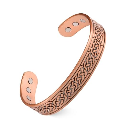 Feraco 12X Strength Wide Copper Bracelet for Men Magnetic Bracelets for Men with Neodymium Magnets, Pure Copper Jewelry Cuff Bangle, Adjustable with Giftable Box (Chain)