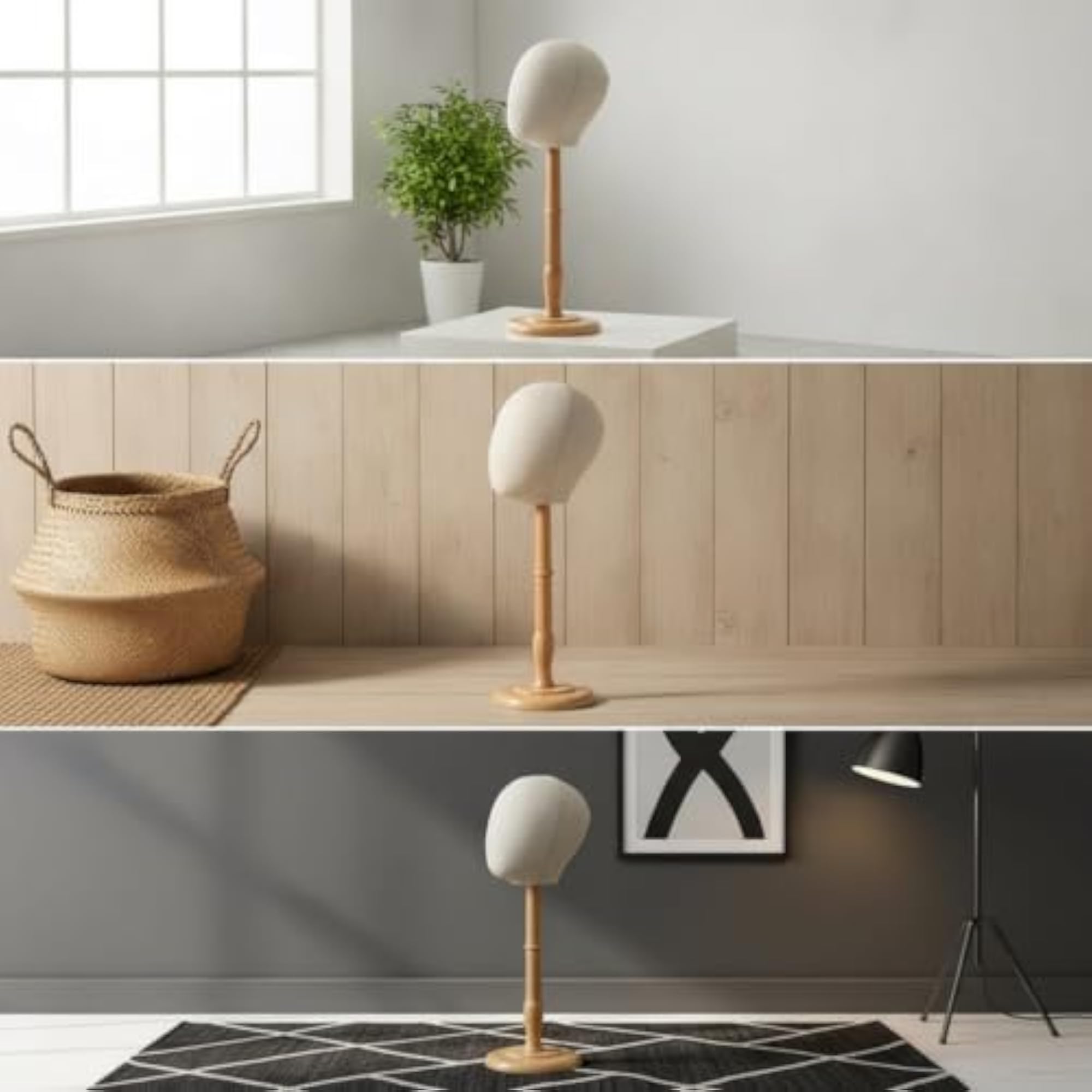 Freestanding Textile Head Stand for Retail Use