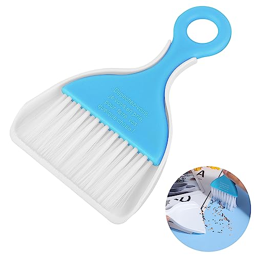 cobee Diamond Painting Applicator Brush with Funnel, Mini Artist Drawing Flat Brush for Picker Spilled Diamonds Organizer Portable Table Desktop Cleaning DIY Art Brushes for Handicraft Lover(Blue)