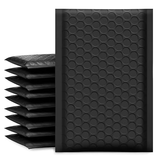 UCGOU Bubble Mailers 4x8 Inch Black 50 Pack Poly Padded Envelopes Small Business Mailing Packages Opaque Self Seal Adhesive Waterproof Boutique Shipping Bags for Jewelry Makeup Supplies #000