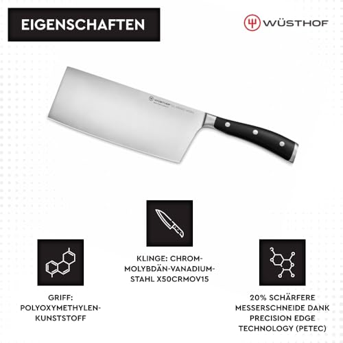 Foto von WÜSTHOF Classic Ikon Chinesisches Kochmesser 18 cm, Schwarz