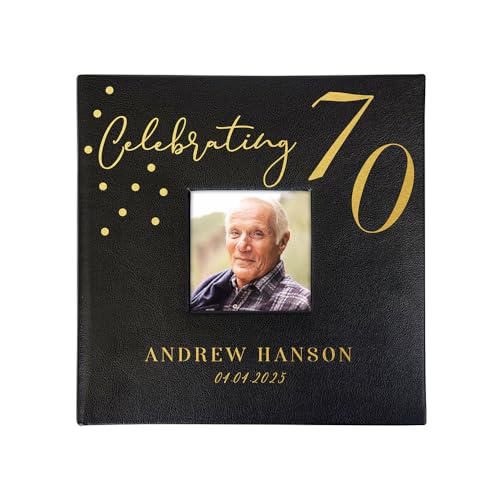 Personalized Birthday Photo Album, Engraved Birthday Leatherette Photo Album, Holds