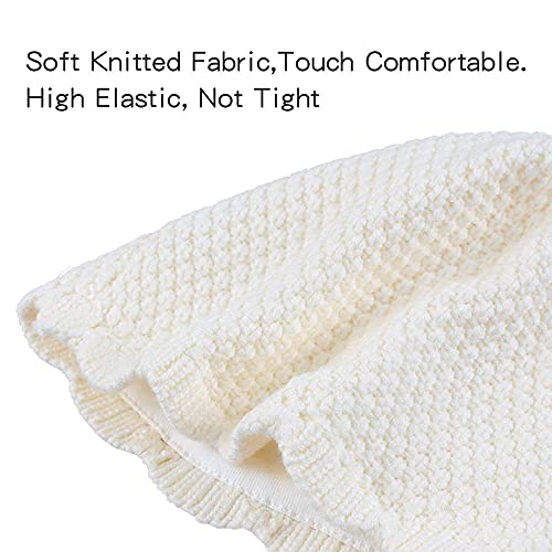 Pesaat Warm Winter Baby Knitted Hat Soft Cotton Girl Beret Hats Infant Toddler Flower Beanie (White Flowers, S) #TOP2