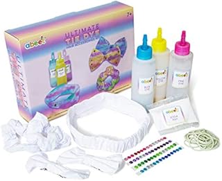 abeec Ultimate Tie Dye Hair Accessories Kit  Craft Kits for Kids 7+ - Containing Girls Hair Accessories: Headband, Scrunchies and Hair Clips  Gift Sets for Her - Tie Dye Kit