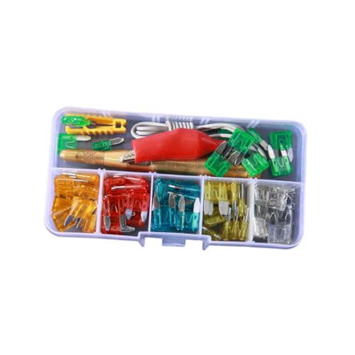 Accesorios para reemplazo de fusibles de automóvil ULTECHNOVO, caja de fusibles tipo inserto con material de zinc y caja de almacenamiento plástica segura miniatura 1