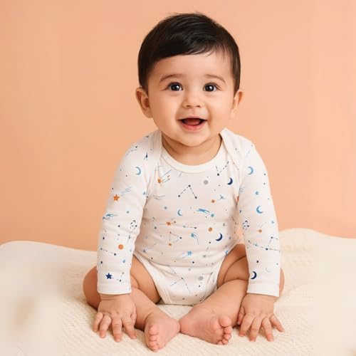 Image of Moms Home Organic Cotton New Born Baby Unisex Onesie Romper - Pack of 5