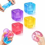 4 Piezas Pelota Antiestres Juguete, Cubo para Adultos Niños Bola Cubo Pelota De Juguete Antiestres Juguetes Squeeze para Aliviar La Ansiedad Squishy Toys，Regalos de