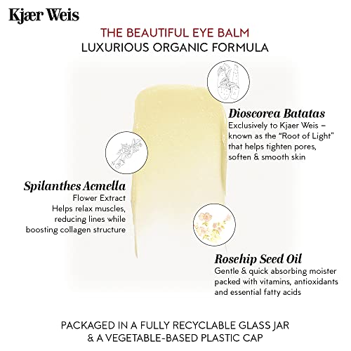 Kjaer Weis The Beautiful Eye Balm. Hydrating Eye Cream For Dark Circles And Puffiness. Skincare Eye Primer Plumps And Moisturizes To Smooth Fine Lines And Wrinkles. Organic Under Eye Brightener, 50Ml #TOP2