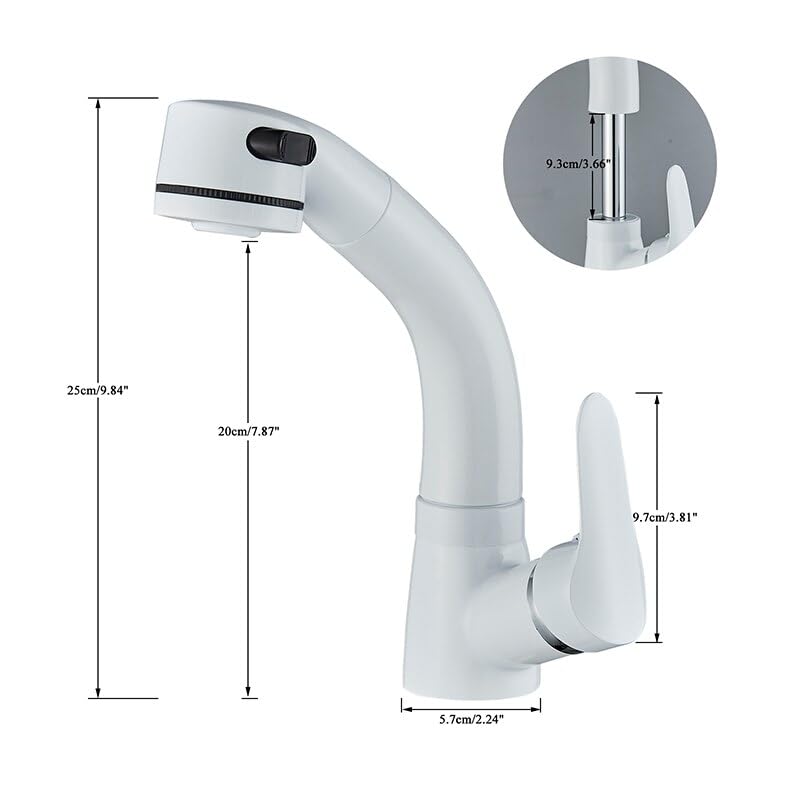 Grifo de lavabo de latón macizo con acabado cromado premium y sistema de caño extraíble 2