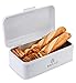 vancasso Panera Retro, 40.5 x 22.5 x 16.5cm Paneras para Guardar el Pan, Recipiente para Almacenar Pan con Tapa Diseño Vintage para Hogar (Blanco)