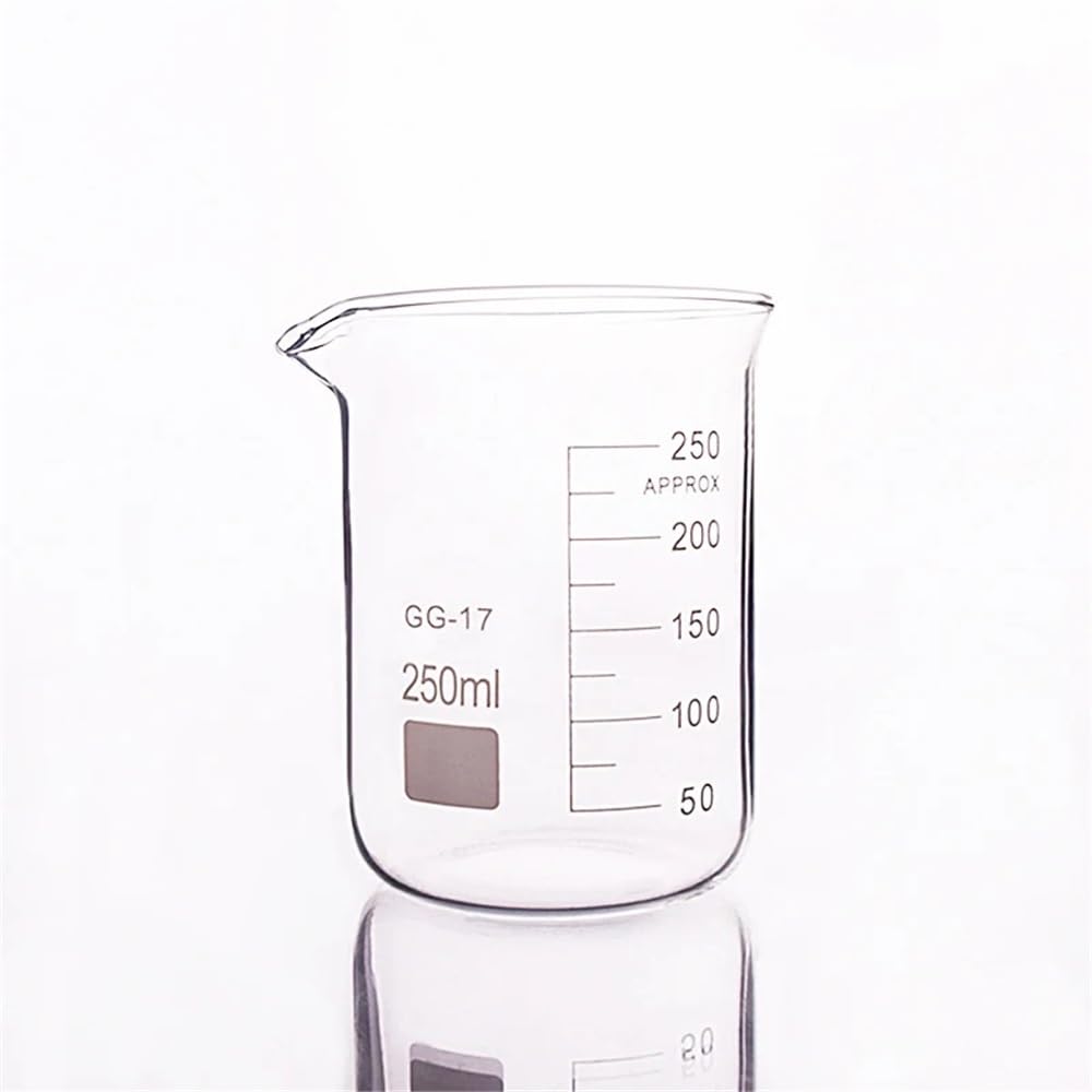 Vetreria da laboratorio Becher da laboratorio in vetro borosilicato trasparente, di forma bassa, da 50/100/150/200/250/500/1000/2000/3000 ml(800ml)