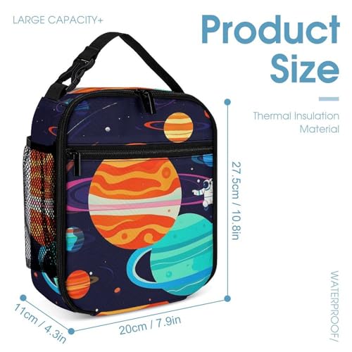 3-in-1 Backpack Set with Lunch Bag & Pencil Case, Astronaut Backpack with Front Pocket, Insulated Lunch Tote, Large Capacity Pencil Pouch4