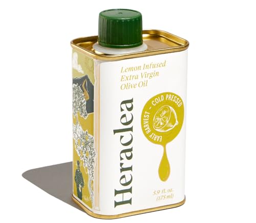 Heraclea - Lemon Infused - Extra Virgin Olive Oil - Extra Virgin - Cold Pressed - Polyphenol Rich EVOO - 5.9oz Bottle