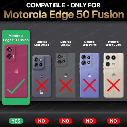 Image of WOW IMAGINE Armor Bumper Mobile Back Case for Moto Edge 50 Fusion 5G | Moto Edge G96 Fusion 5G Sliding Camera Cover | Shock Proof 360 Protection | Hybrid PC + TPU | Ring Holder with Kickstand - Black