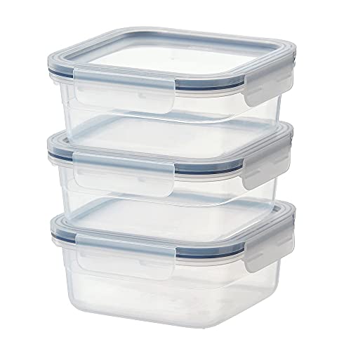 Image of Ikea Tssp Food Container, Square /Plastic750 Ml (25 Oz)(Pack Of 3),Clear