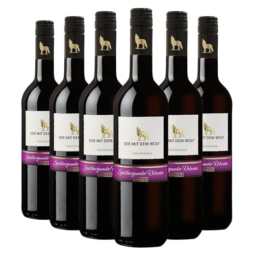 Wolfenweiler Spätburgunder Rotwein halbtrocken - Aromen von reifen Brombeeren, rubinrot & samtig - Badischer Qualitätswein vom Batzenberg aus dem Markgräflerland (6 x 0,75l)