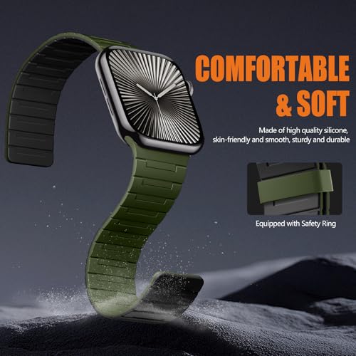 Image of SNBLK Magnetic Watchband Compatible with Apple Watch for Men 44mm 45mm 46mm 49mm 42mm 41mm 40mm 38mm Women, Silicone Sport Strong Magnet Strap for iWatch Series 11 Ultra 3 Ultra 2 Se 10 9 8 7 6 5 4 1