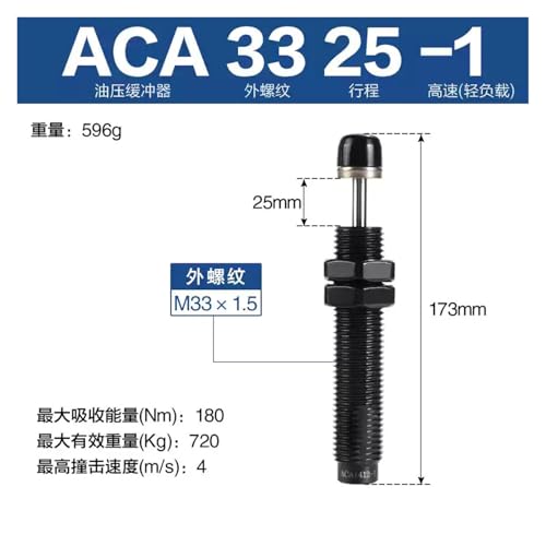Amortisseur hydraulique ACA3325-1 pour vérin pneumatique réglable