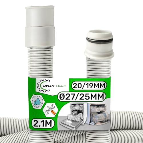 Tubo Desague de Lavavajillas 2,1 m Ø 27/25 mm 20/19 mm con Código Original 1752000200 para Beko - Garantía de 5 Años - ONIX TECH