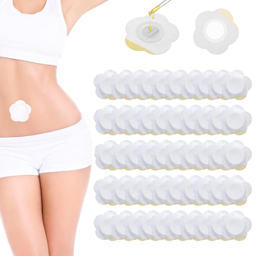100 Stück Rizinusöl Packung Wrap für Den Bauchnabel Selbstklebende Rizinusölpackung Spunlace-Tuch Sehr Saugfähig Stark Saugfähige Rizinusölpackungen(Öl Nicht im Lieferumfang Enthalten)