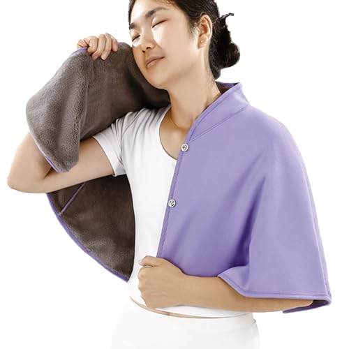 YJZQ Poncho de Cape Chaud Femme Poncho Cachemire Manteau de Bureau Office poncho Chaud Châle Cape Courte de Protégé épaule Violet Taille Unique