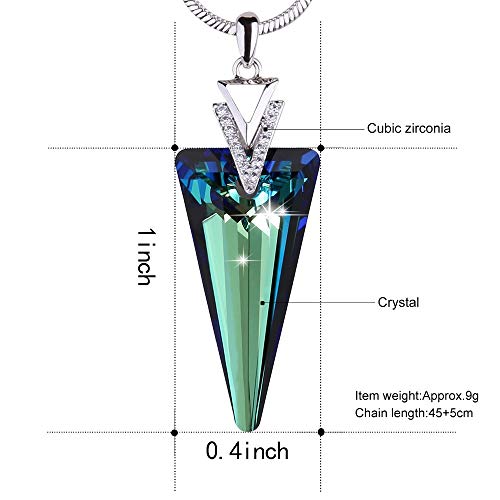 Cadeau pour dames collier pendentif triangle cristal et chaîne serpent - 2