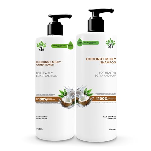 Image of GIR Coconut Milky Shampoo - 1L & Conditioner -750ML - Combo - Special Coconut & Milk Formula - for strength & shine Hair