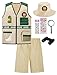 ReliBeauty Kids Explorer Kit Role for Play- Cargo Vest, Pants and Hat Set, 3T/100 White