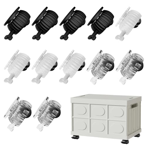 La mejor comparación de Ruedas los mejores 5. 50 360° Ruedas para Muebles Autoadhesivas,12 piezas Mini Rueda Giratoria ABS con Freno, Polea Silenciar Universal para Muebles Pequeños,contenedores,caja y Bote de Basura