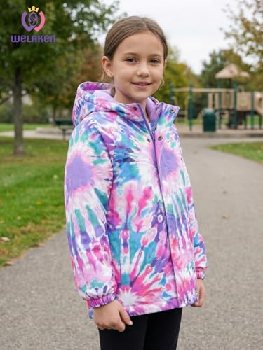 Image of WELAKEN Fleece lined Jackets with Water-Resistance Frabic for Kid's & Toddler II Girl's Rain Jacket & coats