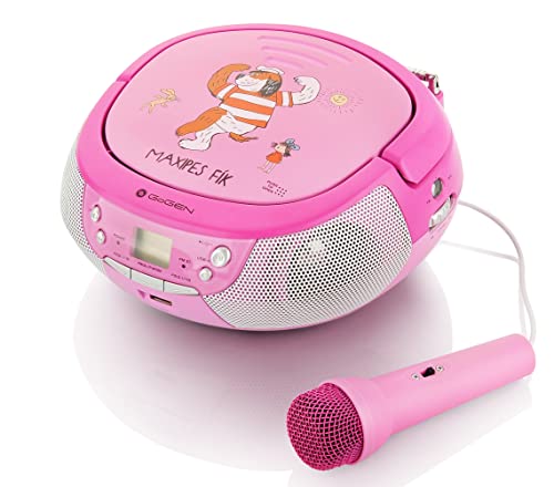 GoGEN Karaoke CD-Player I Maxipes I Bluetooth I USB Port I Karaokemikrofon I Kopfhöreranschluss I Karaokeplayer I Pink