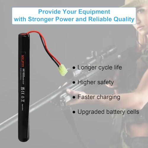 MXJFYY 2PCS 8.4V 1600mAh Rechargeable Airsoft Battery Stick, 2/3A NiMH Battery Pack for Airsoft Guns Models - Image 4