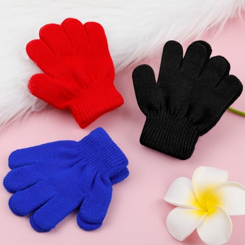 Image of ONESING 6 Pair Baby Gloves Toddler Gloves Toddler Winter Gloves Kids Gloves Winter Stretchy Knit Gloves for Kids Boys Girls