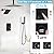 Shower System 12 Inches Rainfall Shower System Shower Head System for Bathroom 3 function shower system set Shower Faucet Rough-in Valve