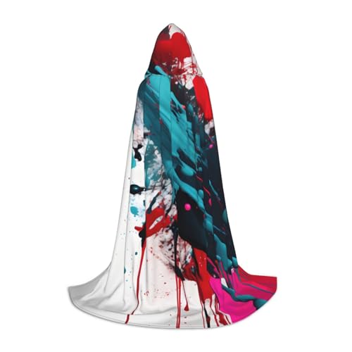 Cape à capuche imprimée abstrait pour Halloween et bal masqué artistique