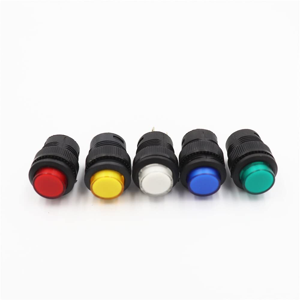 Commutateur R16-503 avec lumière LED interrupteur 4 broches réinitialisation 16mm